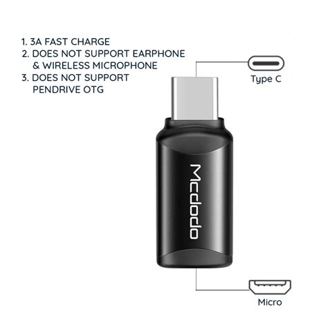 Original Mcdodo Charging Adapter Type C To Micro Mikro To Usb C