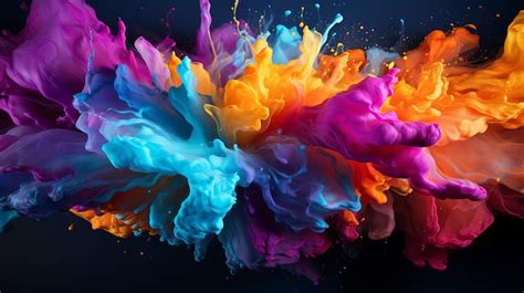 Premium Photo Colorful Background With Cool Rainbow Paint Splashes