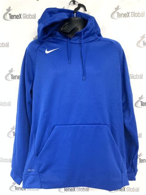 Nike Therma Dri Fit Royal Blue Hoodie Mens Small Athletic Pullover Hoodie F 3 Ebay