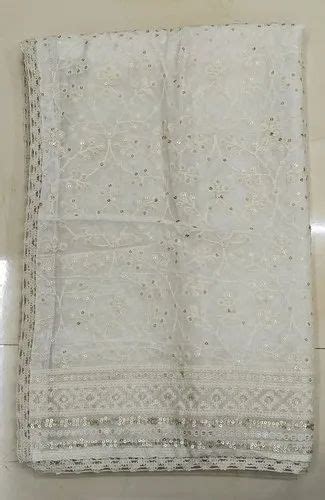 Embroidered Fabric Pior Viscose Georgette For Dupatta At Rs