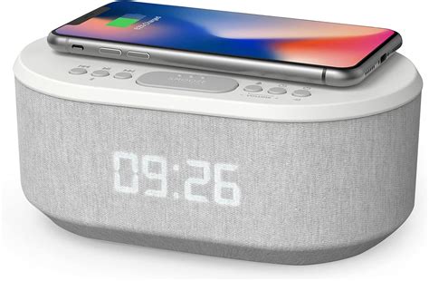 Dawn Bedside Radio Alarm Clock With USB Charger Bluetooth Speaker QI