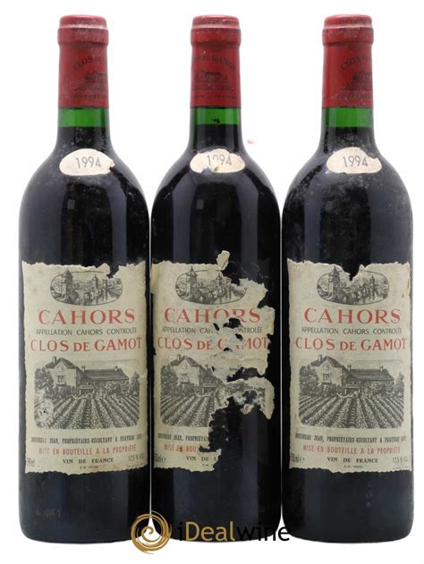 Acheter Cahors Clos De Gamot Famille Jouffreau 1994 Lot 399