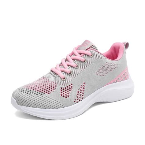 Basket Femme En Maille Respirante Textile Plat Sports Fitness Jogging