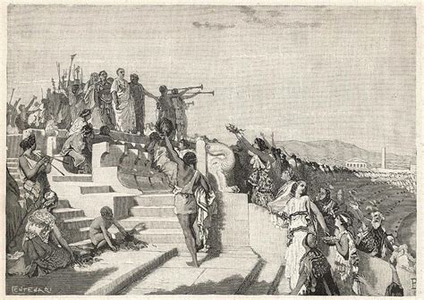 The Consul, Flaminius, At The Isthmian Drawing by Mary Evans Picture Library