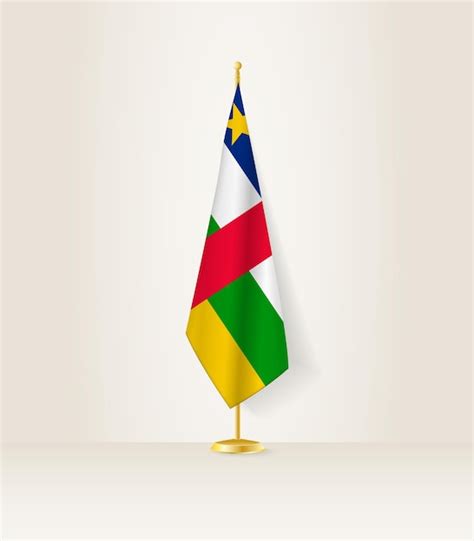 Premium Vector | Central African Republic flag on a flag stand