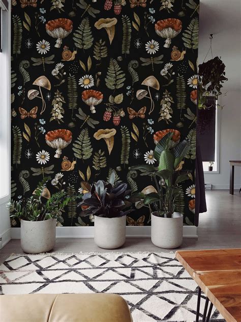 Vintage Mushroom Peel And Stick Wallpaper - Bella Stampa