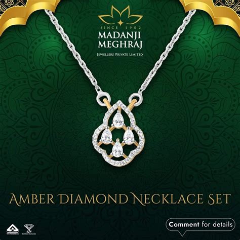 Exquisitely Designed Amber Diamond Necklace Set