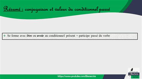 Le Conditionnel Pass Conjugaison Bien Crire