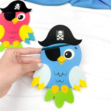 Pirate Parrot Craft For Kids (Free Template)