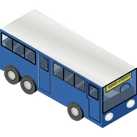 Blue Bus Vector Drawing Free Svg