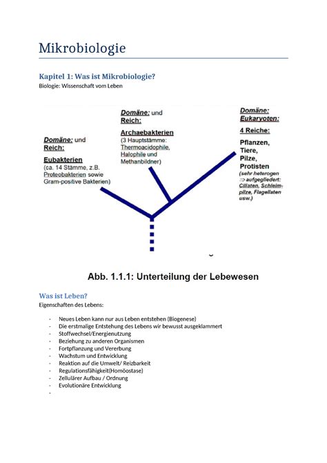 Mikrobiologie Zusammenfassung StuDocu