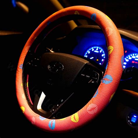 Buy Wholesale Personalized Lips Print Car Steering Wheel Covers PU