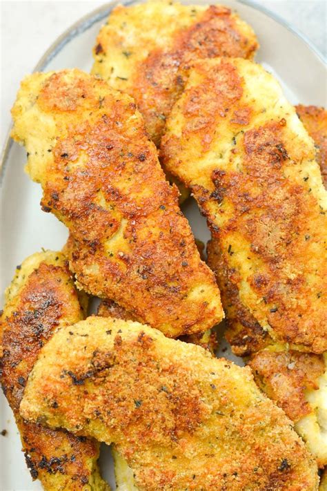 Easy Keto Chicken Tenders Baked Or Air Fryer Maebells