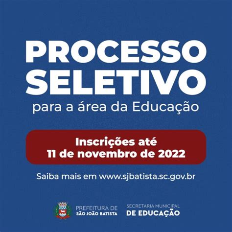 Prefeitura de SJB abre cadastro reserva para a área da Educação em 2023