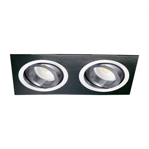 Helium Double Recessed Light Black CristalRecord LED Lighting