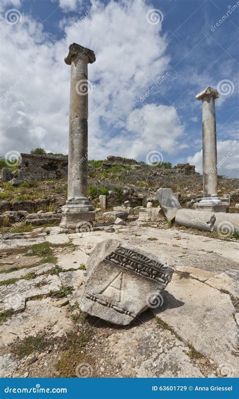 Ruins Of Perga In Turkey With Hellenistic Gates Royalty-Free Stock ...