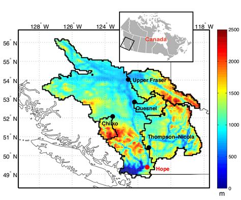 The Fraser River Basin of British Columbia, Canada and four of its ...