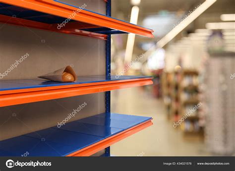 Empty Store Shelves Close Up