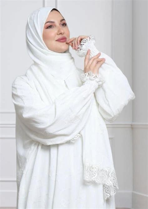 One-Piece Prayer Set Dress & Abaya with attached Hijab - Embroidered