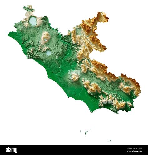 Lazio A Region Of Italy Detailed D Rendering Of A Shaded Relief Map