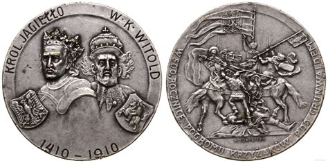 Medal Z Okazji 500 Rocznicy Bitwy Pod Grunwaldem 1910 Polska E