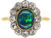 Edwardian Ct Platinum Black Opal Diamond Oval Ring The Antique