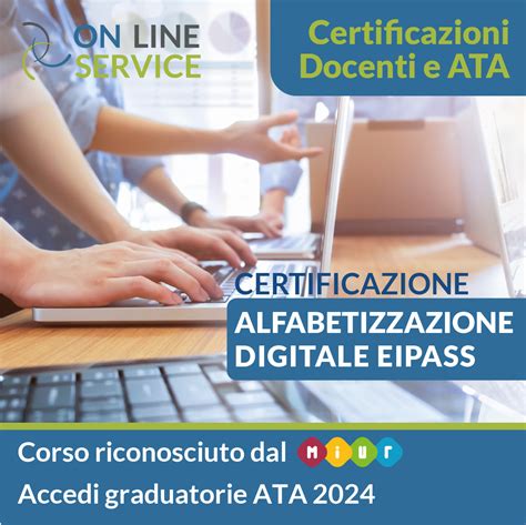 CORSO CERTIFICAZIONE ALFABETIZZAZIONE DIGITALE EIPASS On Line Service