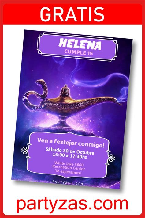 Invitaci N Princesa Jasmin Aladdin Gratis Para Editar Tarjeta