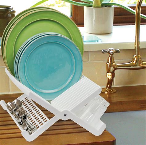 Folding Dish Rack Dish Drainer Folds Away When Not In Use