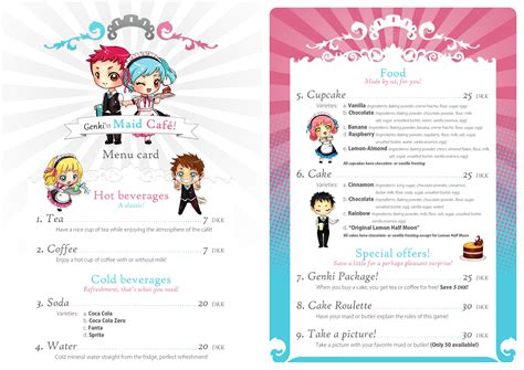 Maid Cafe, Menu Card +Design by asianlucas on DeviantArt