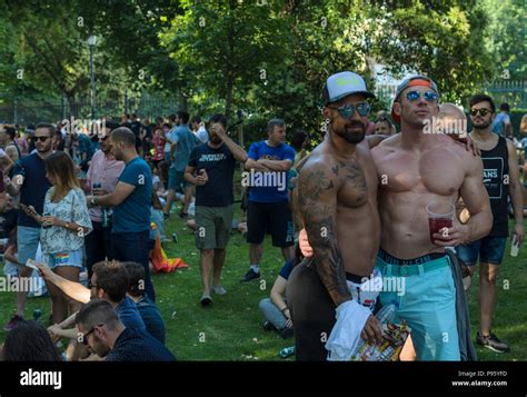 Madrid Spain Th July Gay Pride Parade With Participants In Paseo Del Prado Th July