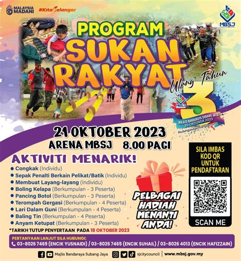 Program Sukan Rakyat Sempena Ulang Tahun Ke 3 MBSJ My Selangor Your