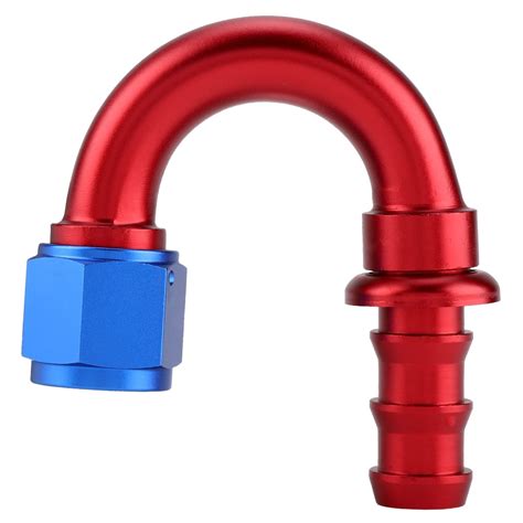 180 Degree Push On Twist Lock Oil Gas Fuel Line Hose End Male Fitting