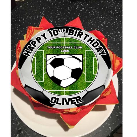 Your Football Team Logo Birthday Personalised 7.5 in Edible Icing paper ...