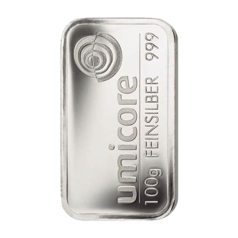 Silberbarren 100 G 999 Umicore Neuware