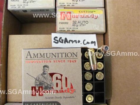 250 Round Case 32 Auto 60 Grain Hornady Hollow Point XTP Ammo 90062