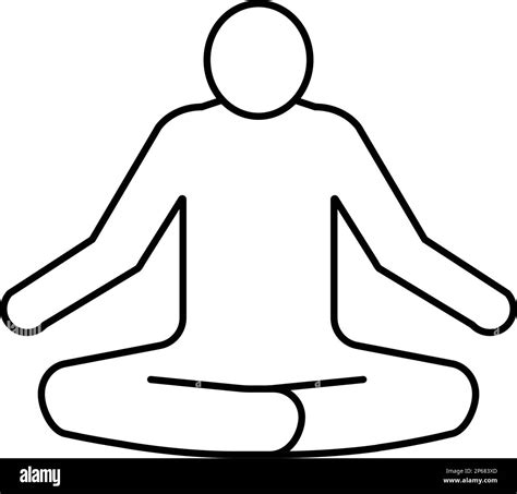 yoga people silhouette line icon vector illustration Stock Vector Image ...