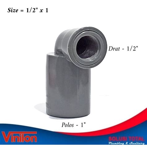 Jual KDD 1 2 X 1 VINILON PVC Knee Drat Dalam 1 2 X 1 Inch Vlok Knie