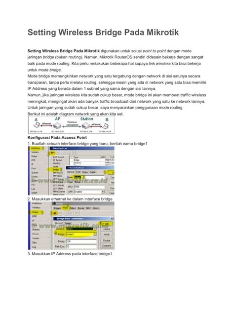 PDF Setting Wireless Bridge Pada Mikrotik DOKUMEN TIPS