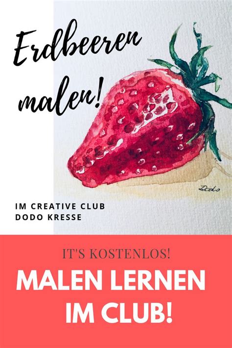 Aquarell Das Gl Ck In Einer Erdbeere Finden Creative Club