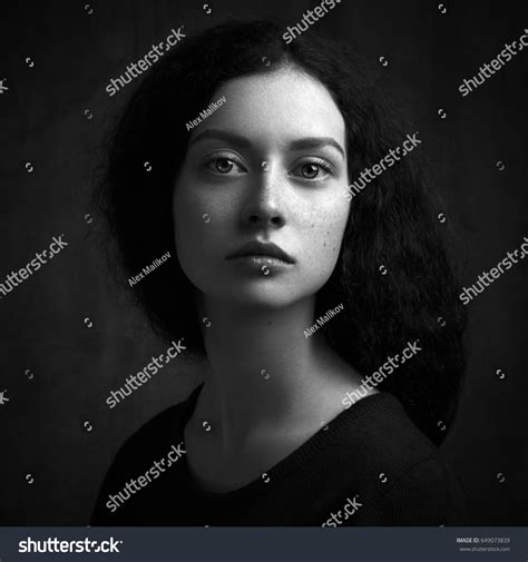 Dramatic Black White Portrait Beautiful Lonely Stock Photo 649073839 ...