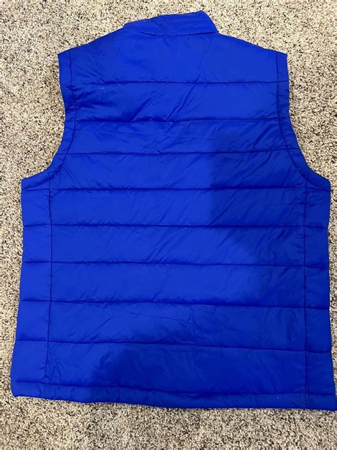 St Johns Bay Puffer Vest Jacket Mens L Blue Sleeveless Zip Up New W