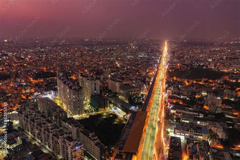 Bangalore Nightscape - Electronic City Elevated highway night view Stock Photo | Adobe Stock