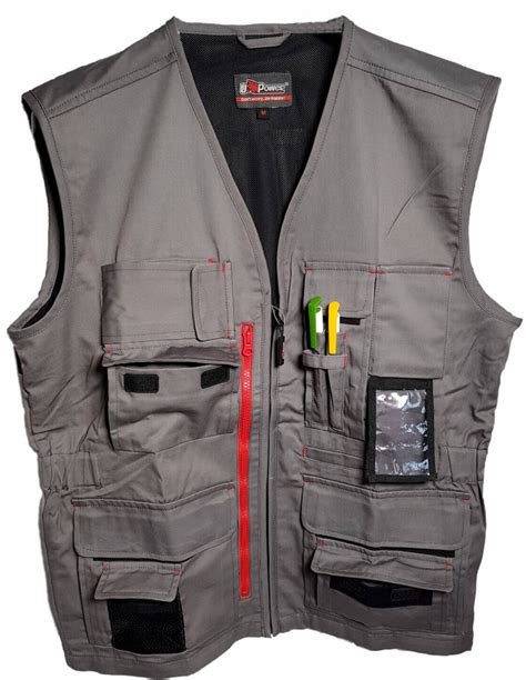 Gilet De Travail Sans Manches Respirant Col V Multi Poches Upower FUN