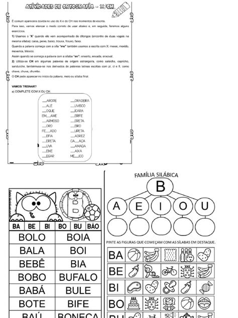 Palavras Com A Silaba B - Atividades para Apoio Silaba B | PDF