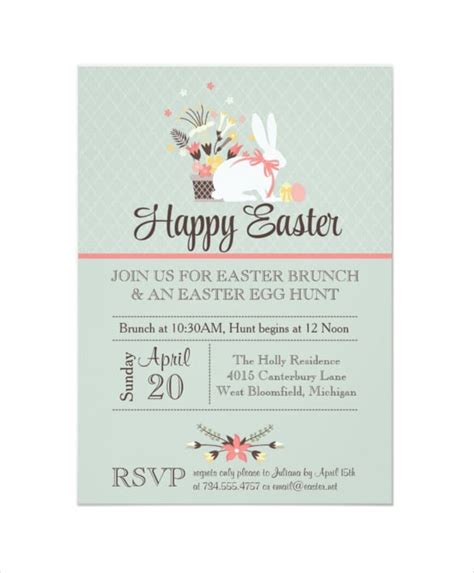 Free Easter Lunch Invitation Template Free Templates Printable