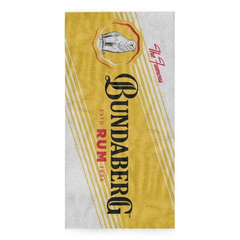 Bundy Bundaberg Rum Yellow And White Beach Bath Gym Towel