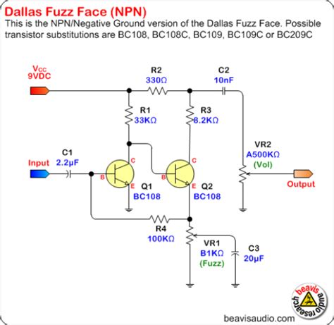 Dallas Fuzz Face Npn Negative Ground Project By Beavis Audio