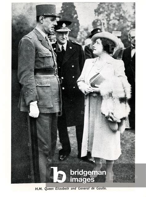 Image Of Queen Elizabeth The Queen Mother With General Charles De