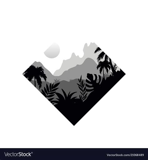 Beautiful tropical scenery with rainforest Vector Image